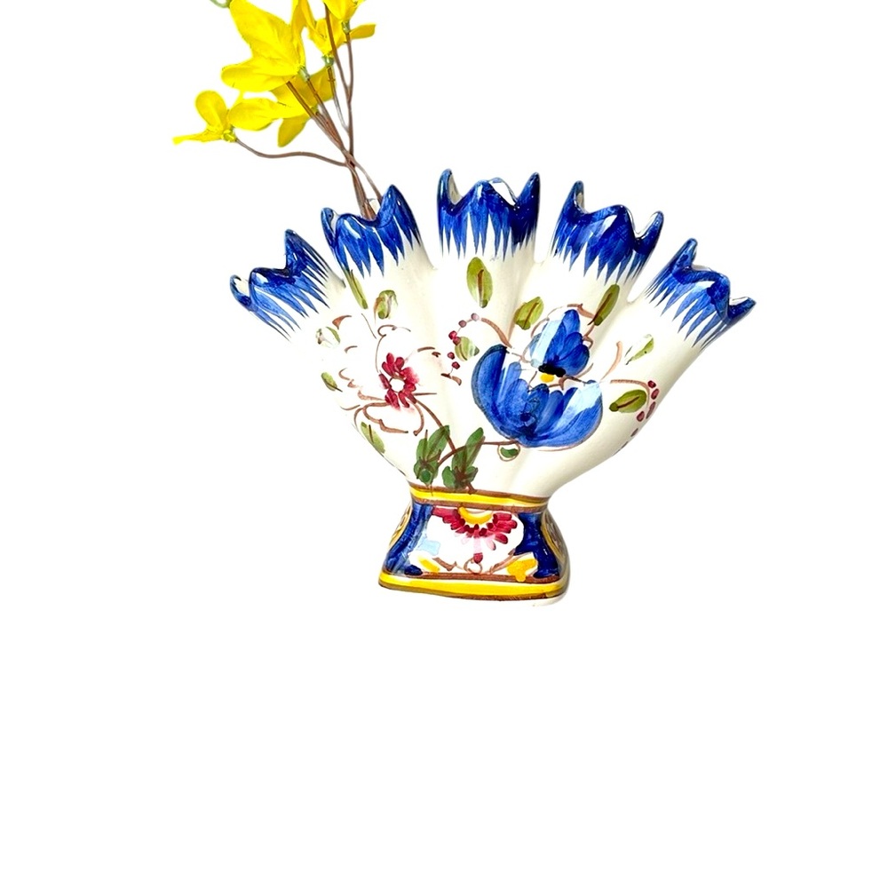 Hand-Painted Floral Ceramic Vase